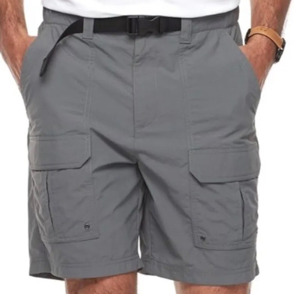 Croft & Barrow 50 Green 100% Nylon Belted Cargo Pocket Hiking Outdoor Shorts - Picture 4 of 14